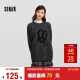 森马（Semir）毛衣女中长款宽松落肩圆领毛衫慵懒2024冬季提花衣服109724107007