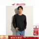 HOLLISTER24春秋新情侣华夫格打底圆领长袖T恤男装女装KI324-4216 黑色 S (175/92A)