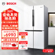 博世（BOSCH）605L大容量十字对开门 四开门变频家用电冰箱 一级能效 风冷无霜 鲜润保鲜空间 5mm微缝半嵌 大白鲸KMF61A20TI 精细分储