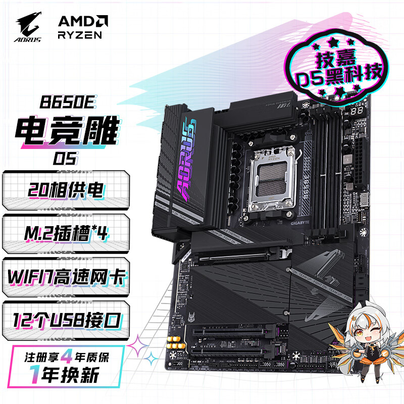 ΣGIGABYTE羺B650E AORUS PRO X USB4DDR5֧AMD CPU AM5 7950X3D/7900X3D/7800X3D ʵ1999Ԫ