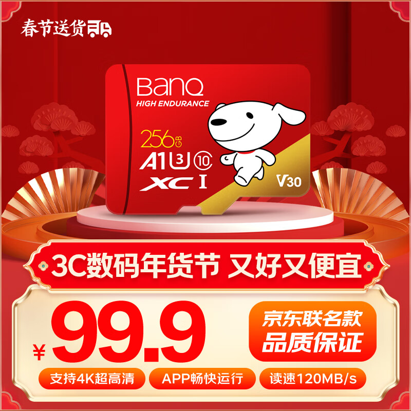 banq&JOY 256GB TFMicroSD洢U3 C10 A1 V30 4K ٿг¼&ͷֻڴ濨ʵ98.8Ԫ