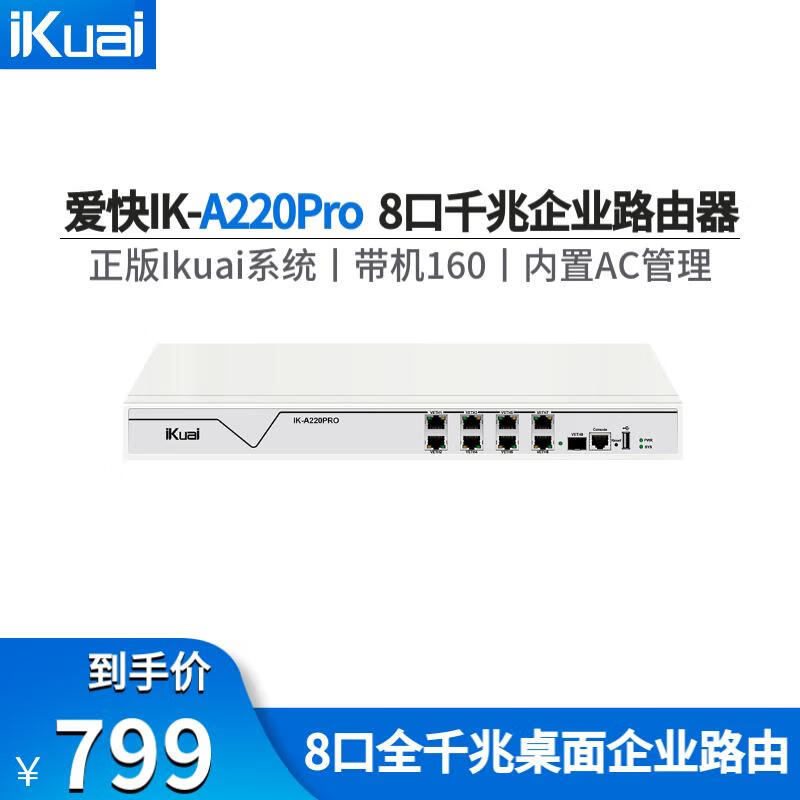 죨iKuaiIK-A220PRO ȫǧҵ· WAN/Ϊ AC ߸ SD-WAN 8ǧ׿ح160ح256̨APʵ799Ԫ