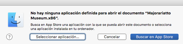 Ninguna aplicación para abrir el documento.
