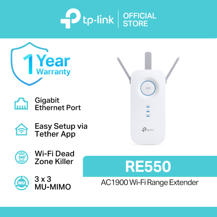 TP-Link RE550 AC1900 OneMesh Dual Band Wi-Fi Range Extender | Wi-Fi Repeater | Wi-Fi Extender | Mesh Wi-Fi Booster