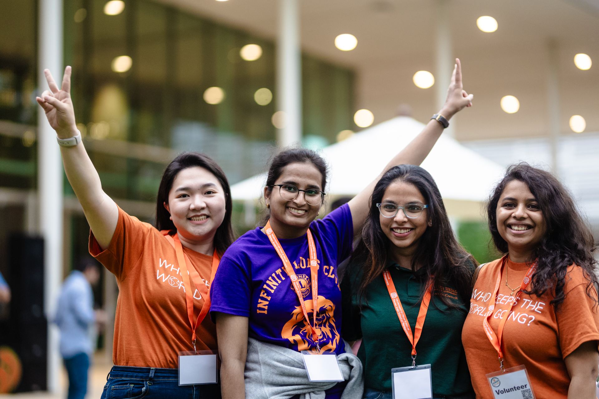 UTD students posing for a group photo