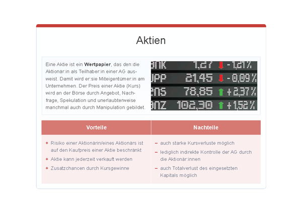 Aktien, © sozialministerium/fridrich/oegwm