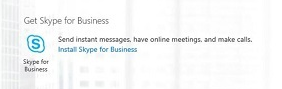 Screenshot that shows the Get Skype for Business section in the admin center.