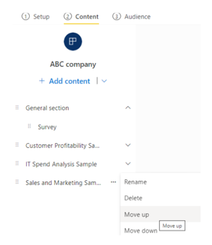 Screenshot of Move up or Move down content.