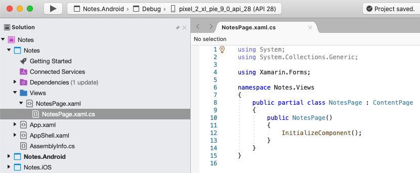 NotesPage.xaml.cs を開く