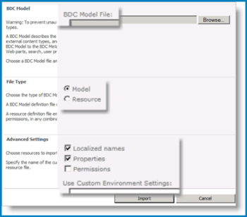 Screenshot of the BCS Model view.