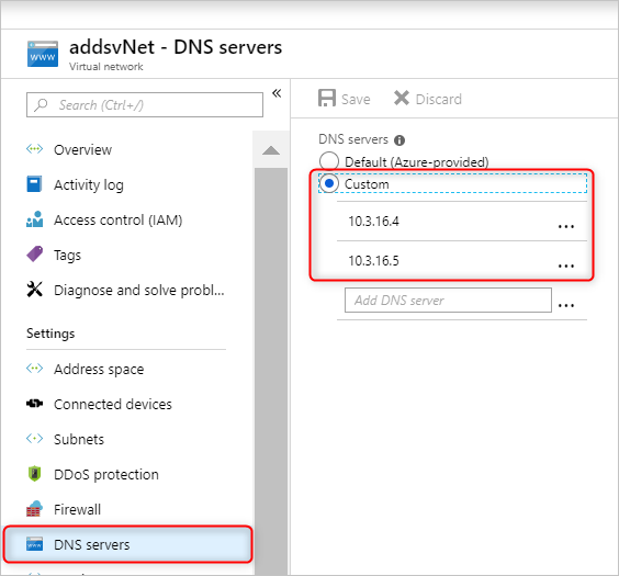 Atualizando a configuração de DNS da rede virtual.