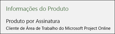 Informações do projeto para o Project Online do Client Desktop.