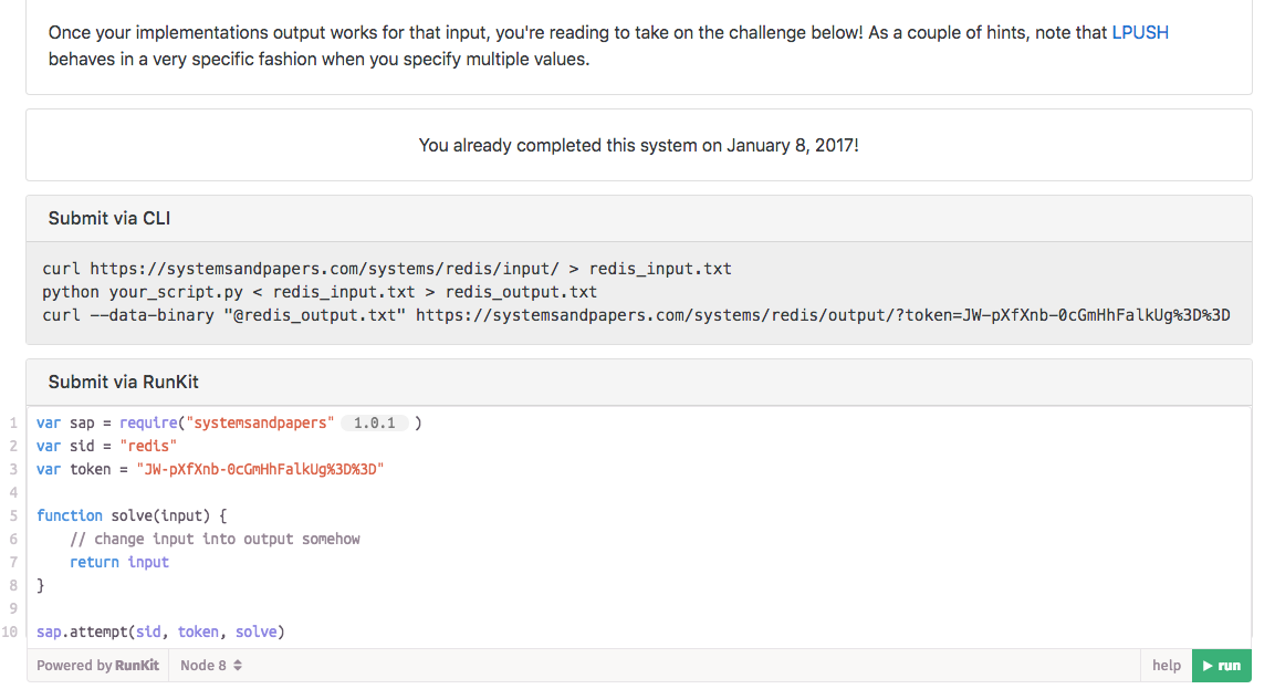 Using RunKit to submit problem solutions.