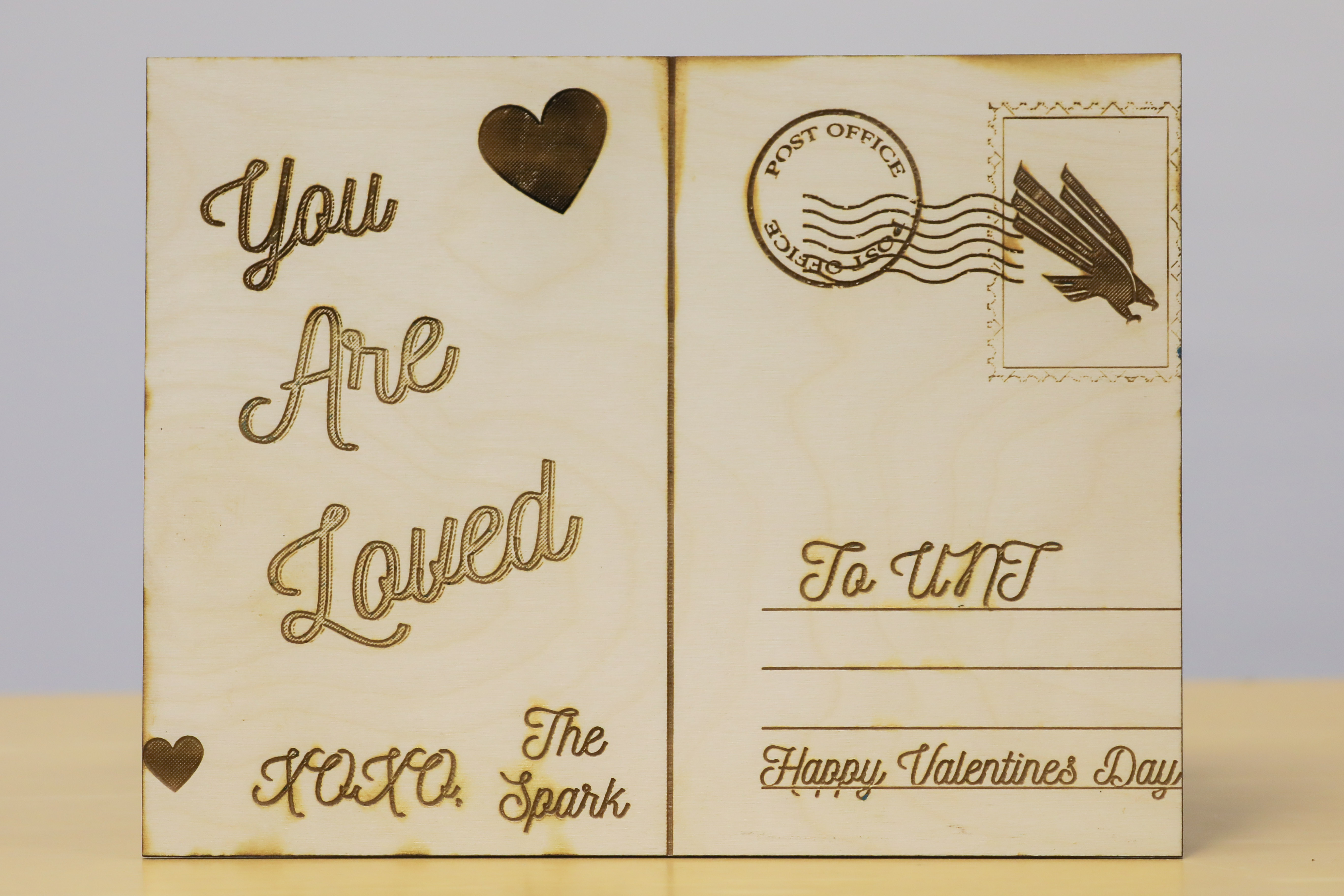 Lasercut Valentine post card