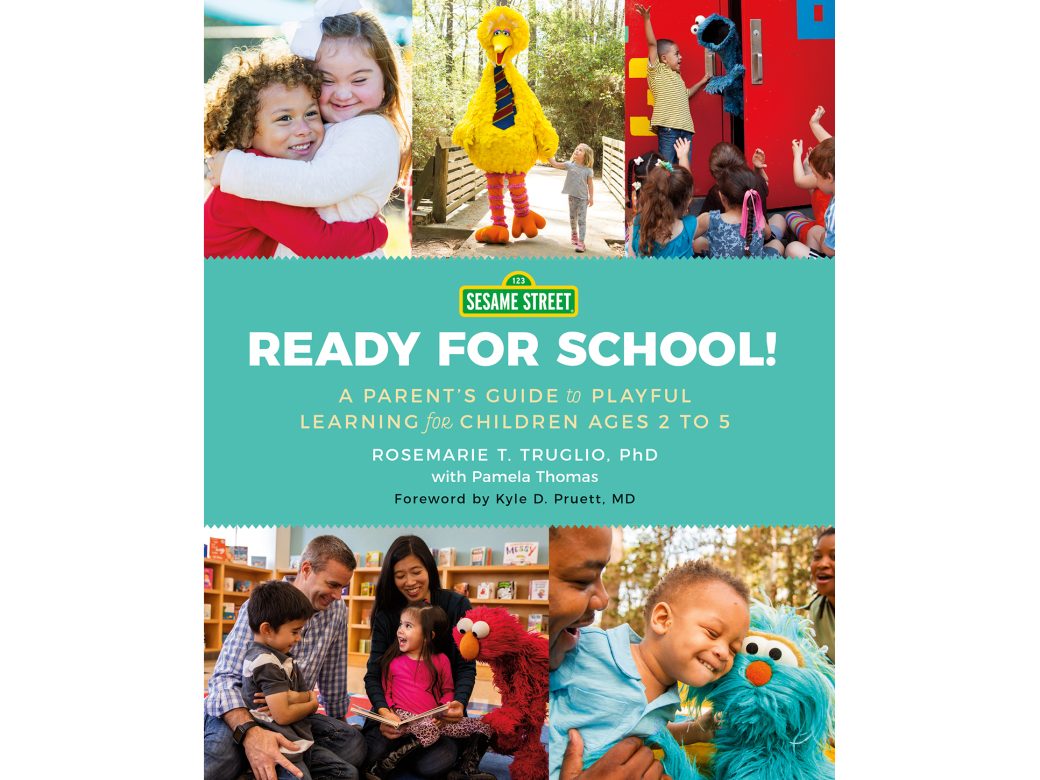 The cover of Ready For School. It features a collage of 5 images of children interacting with Muppets.