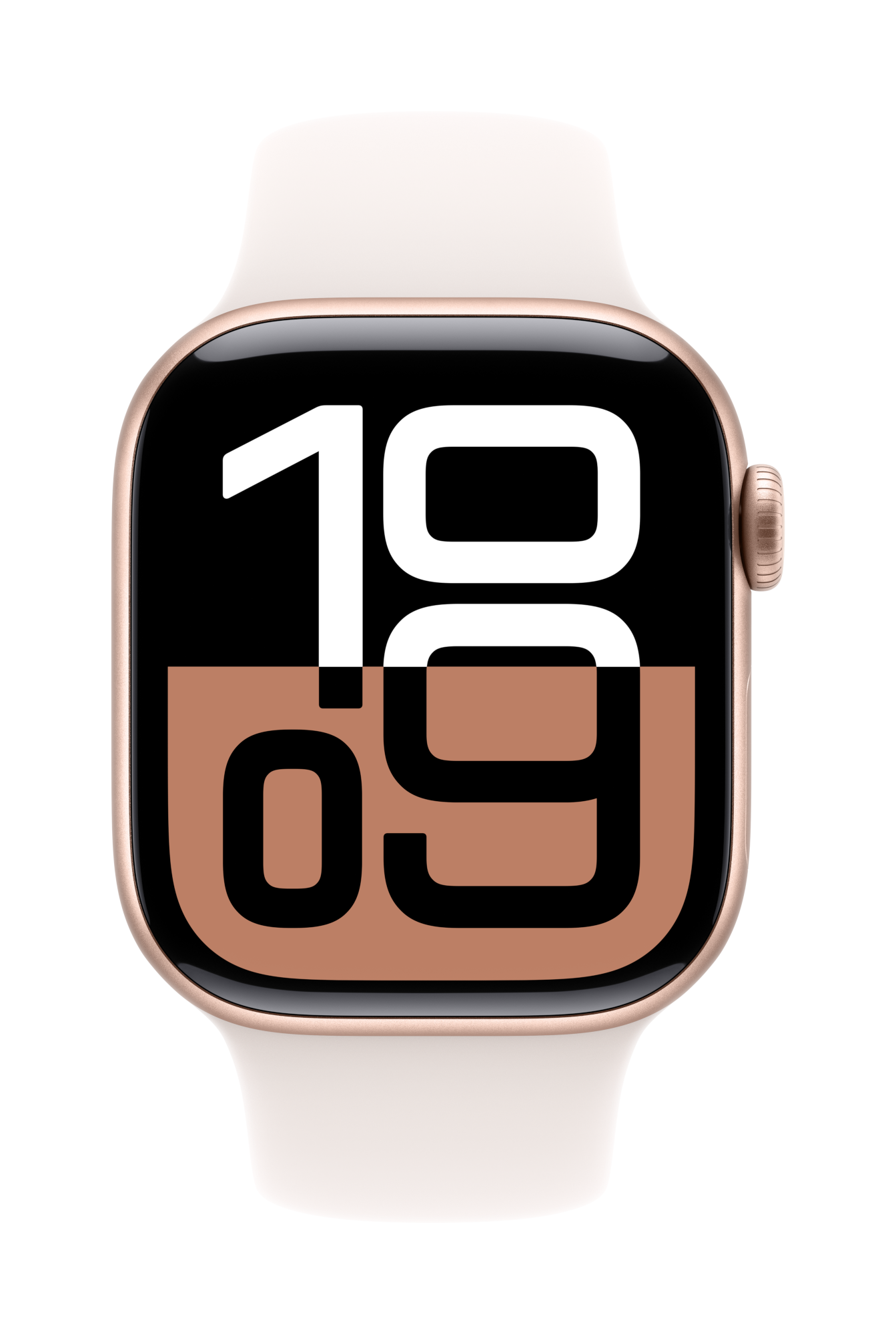 apple watch series 10 gps 42mm rose gold aluminum light blush sport band pure front screen usen