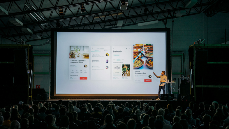 Man giving presentation in front of audience