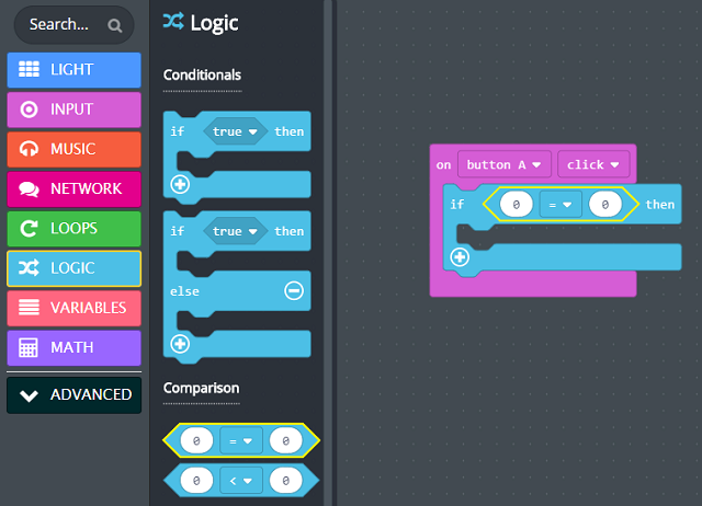 Comparison block placed into 'if then' block