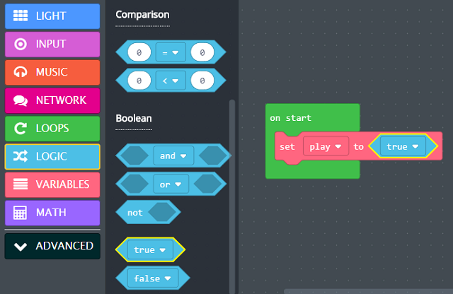 'true' logic block