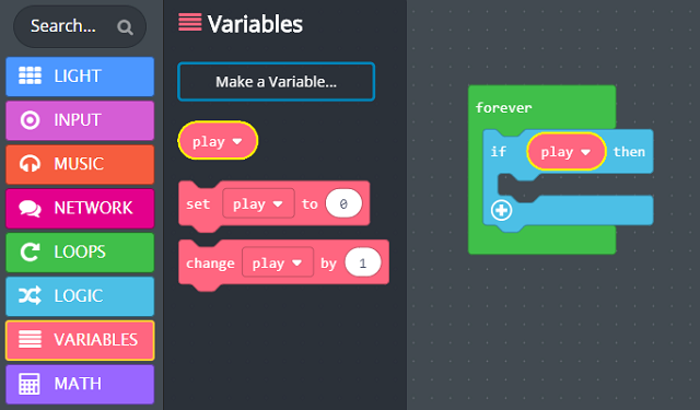 'play' variable placed into 'if then'