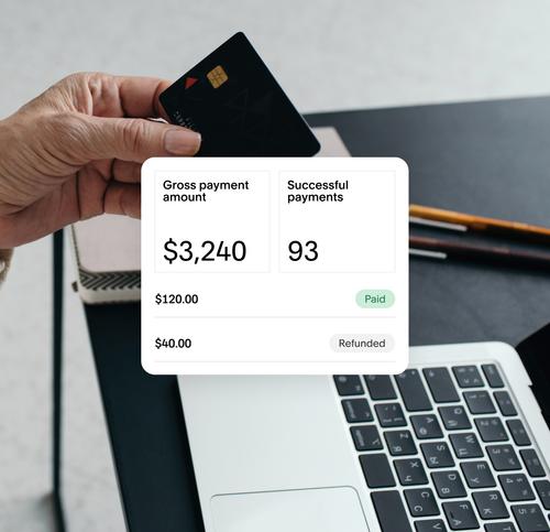 A UI block showing an overview of received payments