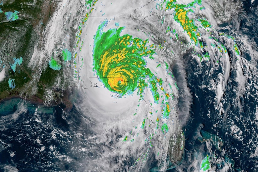 Sattelite imagery of a hurricane