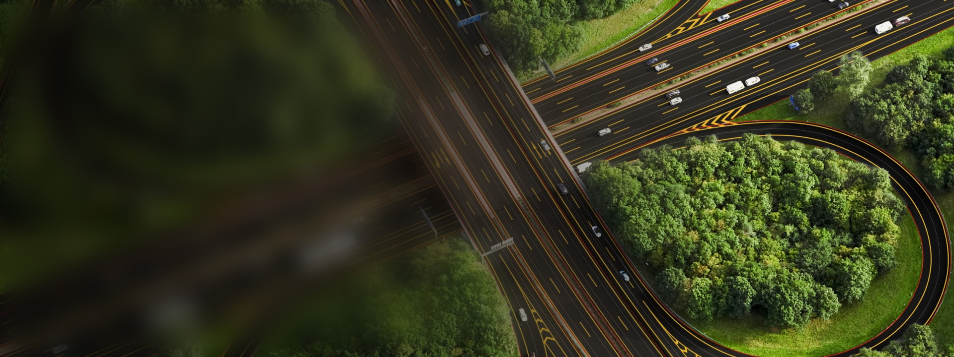 header image showing high view of highway