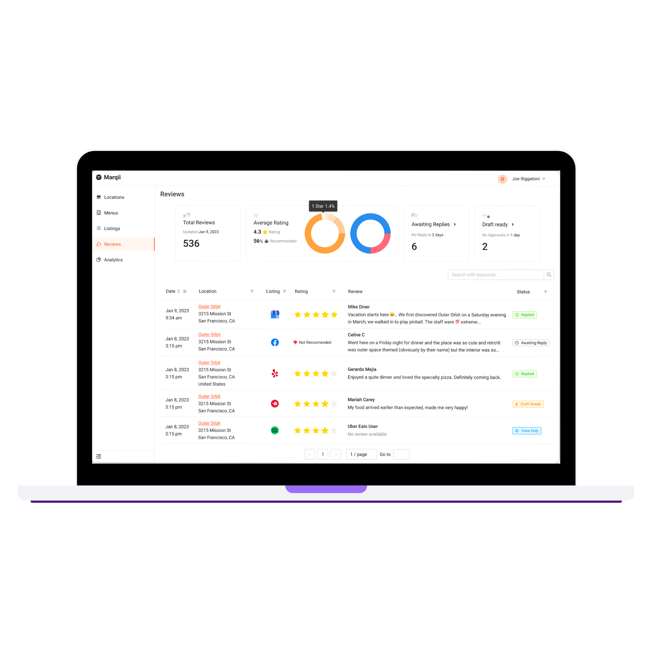 Spot trends and diagnose issues with reports made for hospitality businesses.