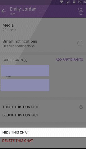 viber feature 3 hide viber chat