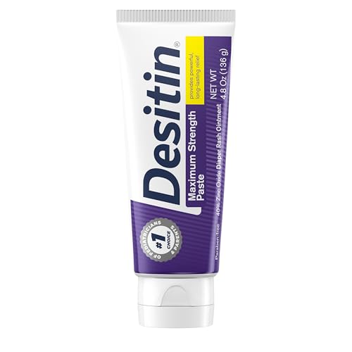 Desitin Maximum Strength Baby Diaper Rash Cream, 40% Zinc Oxide for Treatment, Relief & Prevention, Hypoallergenic, Phthalate