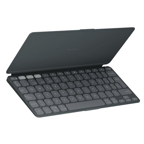 Logitech Keys-To-Go 2, teclado Bluetooth portátil para tablet, tapa integrada, teclado inalámbrico estilizado y compacto para