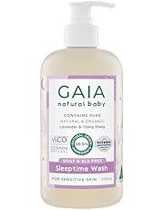 GAIA Natural Baby Sleeptime Wash | Certified Natural | Suitable for Newborns | Sensitive Skin formula | organic Lavender | organic Chamomile | Soap &amp; SLS Free | Perfume Free | Australian Made - 500mL