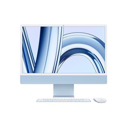 2023 Apple iMac with Apple M3 chip (24-inch, 8GB RAM, 256GB SSD Storage) (QWERTY English) Blue (Renewed Premium)