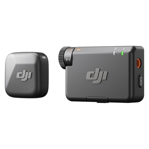 DJI Mic Mini (1 TX + 1 RX), Ultralight, Detail-Rich Audio, Noise Cancelling, Automatic Limiting, Wireless Microphone for Came