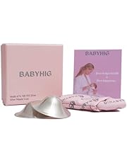 BABYHIG The Orginal Silver Nursing Cups – Silver Nipple Shields for Breastfeeding - Nipple Guards Protector for Breastfeeding - Nipple Shields for Nursing Newborn – Nickel Free – 925 Silver