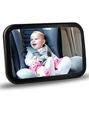 Baby Mirror for Car - Largest and Most Stable Backseat Mirror with Premium Matte Finish - Crystal Clear View of Infant in Rear Facing Car Seat - Safe, Secure and Shatterproof