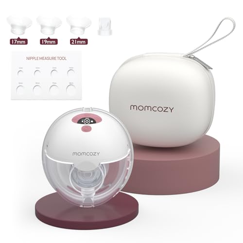 Momcozy Breast Pump Hands Free M5, Wearable Breast Pump of Baby Mouth Double-Sealed Flange with 3 Modes & 9 Levels, Electric 