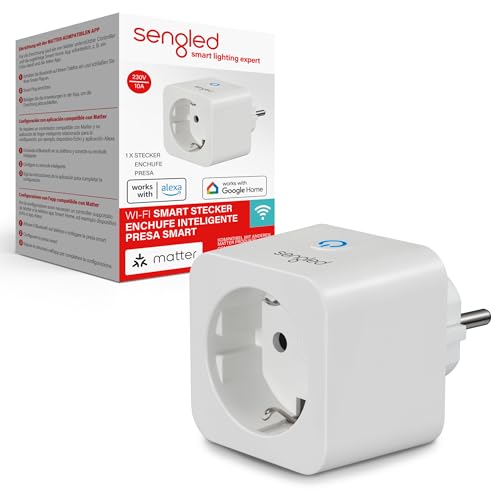 Sengled Enchufe inteligente, habilitado para Matter, funciona con Alexa, emparejamiento instantáneo, admite hasta 2300 W, nec