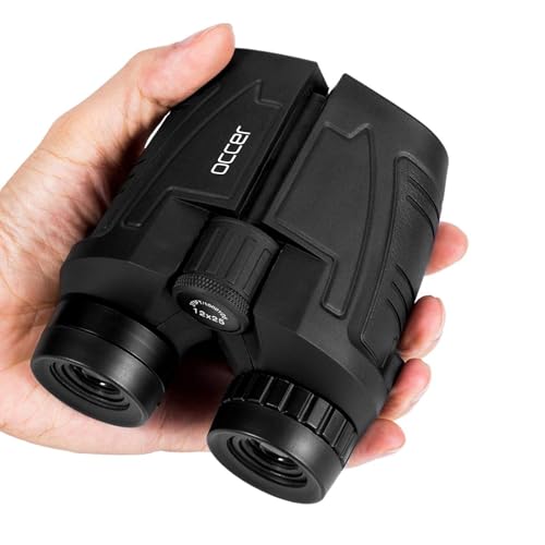 Occer 12x25 Compact Binoculars for Adults and Kids, Large Eyepiece Waterproof Binocular with Low Light Vision,High Powered Ea