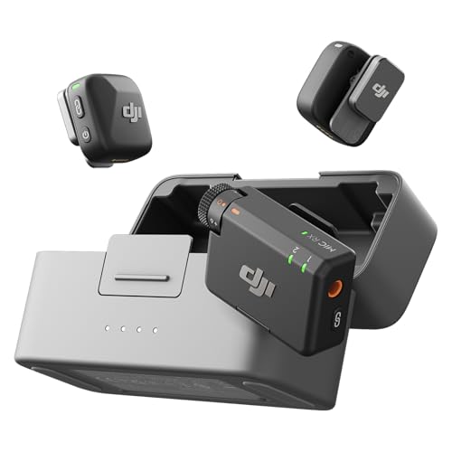 DJI Mic Mini (2 TX + 1 RX + Charging Case), Ultralight, Detail-Rich Audio, 48h Use, Noise Cancelling, Automatic Limiting, Wir