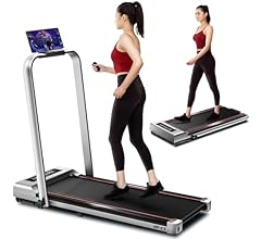 RHYTHM FUN Foldable Treadmill, 300 lb Capacity Walking Pad 2.5HP Treadmill Under Desk, Portable Treadmill for Home and Offi…