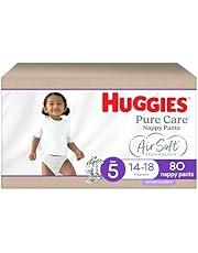 Huggies Pure Care Nappy Pants Size 5 (14-18 kg) 80 Count (Packaging May Vary)