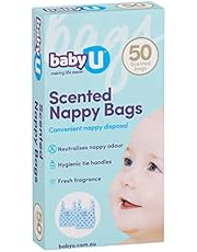 babyU Scented Nappy Bags ; Convenient nappy disposal ; Neutralises nappy odour ; Hygienic tie handles ; 50pk