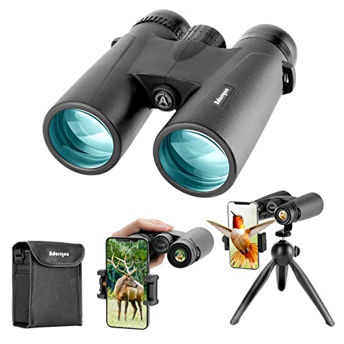 Adorrgon 12x42 HD Binoculars for Adults High Powered with Phone Adapter, Tripod and Tripod Adapter - Large View Binoculars wi