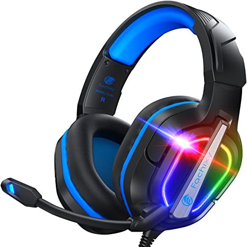 Fachixy FC200 Cascos Gaming para PS5/PS4/PC/Xbox One/Switch, Auriculares Gaming Cancelación de Ruido, Cascos con Microfono Es