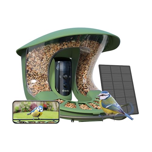 Birdfy Feeder 2 Pro Comedero Pajaros Camara con Doble Lente y Panel Solar, Observación de Aves en Tiempo Real para App, Ident