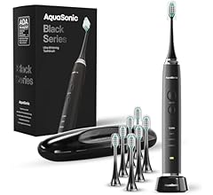 SoniClean Black Series Ultra Sonic Whitening Toothbrush with 8 DuPont Brush heads & 4 Piece Professional Dental Kit