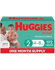 Huggies Infant Nappies Size 2 (4-8kg) 192 Count - One Month Supply (Packaging May Vary)