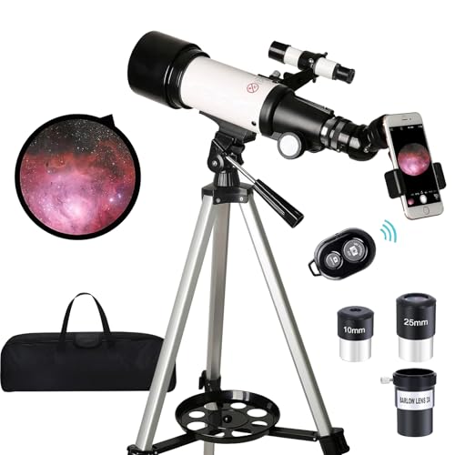 Telescope for Kids Adults Beginners,70mm Aperture 400mm Focal Length Telescopio for Astronomy, Multi Coated Travel Refractor 