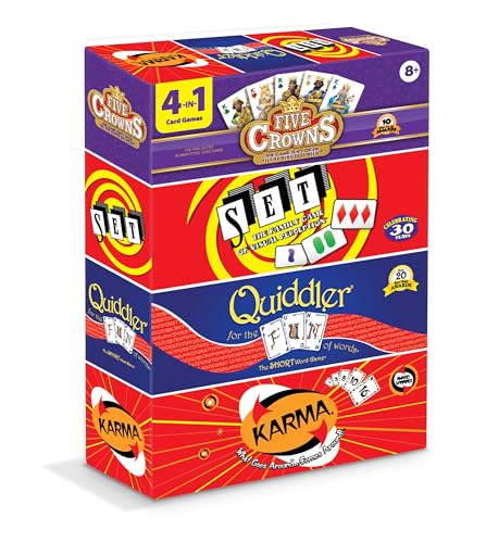 Five Crowns 4 Pack Bundle Card Games for Kids – Card Games for Adults, Family Games Night, Card Games for Families, Multi-Pla